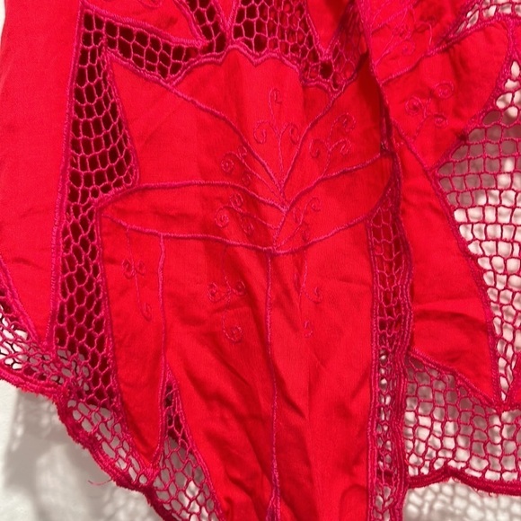 Vintage silk set tank top embroidered butterfly flower crop jacket set fuchsia 8 - Picture 8 of 9